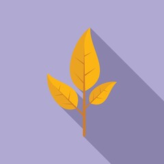 Poster - Yellow season leaf icon flat vector. Color leaf