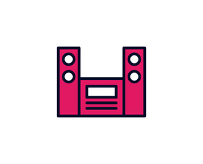 Fototapete - Soundspeaker flat icon. Single high quality outline symbol for web design or mobile app.  Holidays thin line signs for design logo, visit card, etc. Outline pictogram EPS10