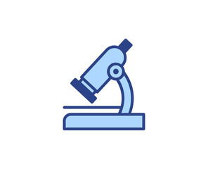 Fototapete - Microscope flat icon. Thin line signs for design logo, visit card, etc. Single high-quality outline symbol for web design or mobile app. Medical outline pictogram.