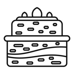 Poster - Candy cake icon outline vector. Anniversary decoration