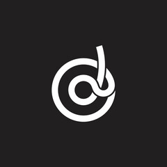 letter d linked circle thread line round logo vector