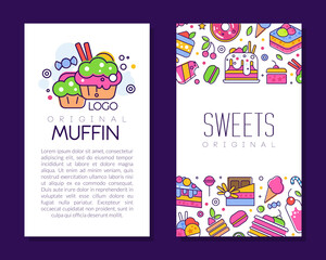 Wall Mural - Sweets and Cake Dessert Advertising Banner Vector Template