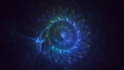 Poster - 3d rendering abstract colorful fractal light background