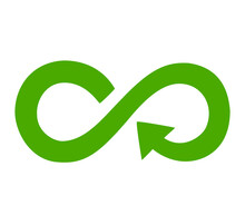 Circular Economy Icon. Sustainable Development Of Strategy Approach To Zero Waste, Responsible Consumption And Pollution. Reuse And Renewable Material Resources. Eco-friendly Concept. Vector EPS8