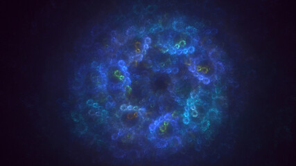 Poster - 3d rendering abstract multicolor fractal light background