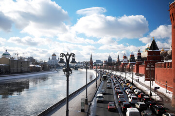 Wall Mural - Winter landscape in the Russian capital Moscow