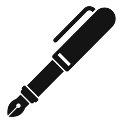 Poster - Ink pen icon simple vector. Text write