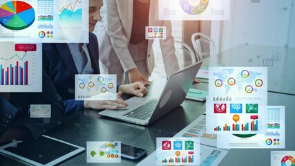 Poster - Electronic Document concept. Electronic application. Paperless office.
