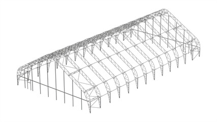 Warehouse metal structure. 3D rendering.