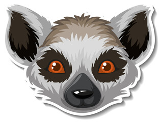 Wall Mural - Head of Lemur animal cartoon sticker