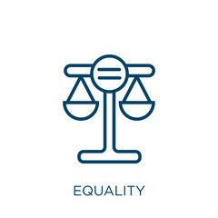 Poster - equality icon. Thin linear equality, collection, sound outline icon isolated on white background. Line vector equality sign, symbol for web and mobile