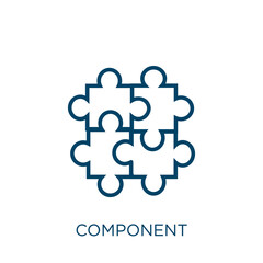 Poster - component icon. Thin linear component, collection, industry outline icon isolated on white background. Line vector component sign, symbol for web and mobile