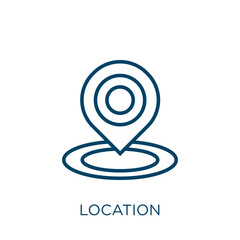 Aufkleber - location symbol icon. Thin linear location symbol, location, internet outline icon isolated on white background. Line vector location symbol sign, symbol for web and mobile