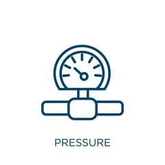 Poster - pressure icon. thin linear pressure, medical, health outline icon isolated on white background. line