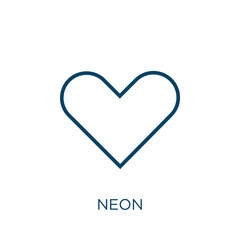 Poster - neon icon. Thin linear neon, light, lamp outline icon isolated on white background. Line vector neon sign, symbol for web and mobile