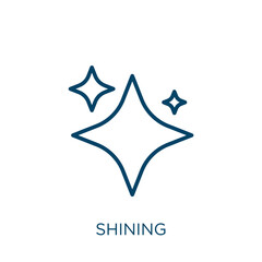 Poster - shining icon. Thin linear shining, shine, technology outline icon isolated on white background. Line vector shining sign, symbol for web and mobile