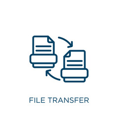 Poster - file transfer icon. thin linear file transfer, data, transfer outline icon isolated on white backgro