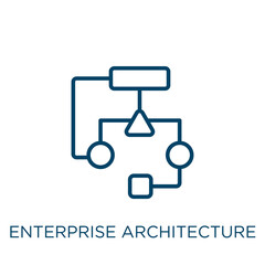 enterprise architecture icon. thin linear enterprise architecture, building, tower outline icon isol