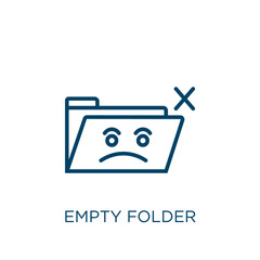 Poster - empty folder icon. Thin linear empty folder, empty, folder outline icon isolated on white background. Line vector empty folder sign, symbol for web and mobile