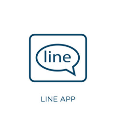 Poster - line app icon. Thin linear line app, app, collection outline icon isolated on white background. Line vector line app sign, symbol for web and mobile