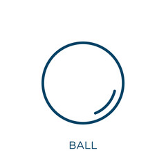 Poster - green ball icon. Thin linear green ball, ball, circle outline icon isolated on white background. Line vector green ball sign, symbol for web and mobile