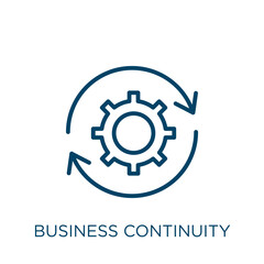 Fototapete - business continuity icon. Thin linear business continuity, business, continuity outline icon isolated on white background. Line vector business continuity sign, symbol for web and mobile