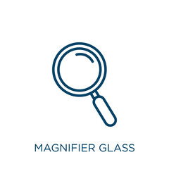 Poster - magnifier glass icon. thin linear magnifier glass, glass, search outline icon isolated on white back
