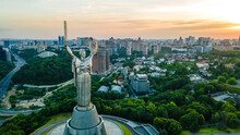 Motherland Monument From Height Ukraine Kiev