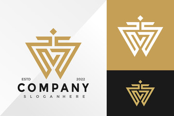 LuxuryLetter M Business Company Logo Design Vector illustration template