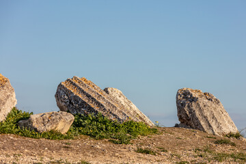 Ruiny starożytnej greckiej świątyni poświęconej bogini Afai, Grecja, Aegina