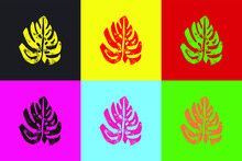 Pop Art Style Leaf Leaf Background Pattern