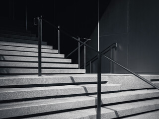 Poster - Architecture details Cement Stairs step Modern building Shade Shadow lighting