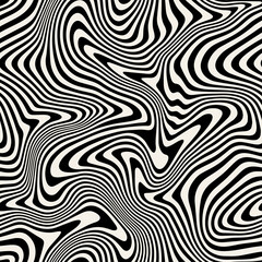 vector seamless pattern. abstract striped texture with bold monochrome waves. creative background wi