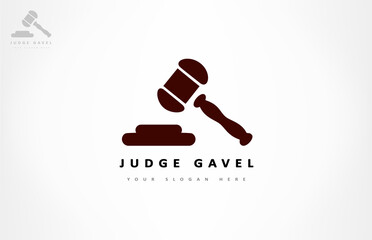 Wall Mural - judge gavel logo vector hammer design