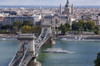 Budapest (Hungary). Chain Bridge in the city of Budapaste