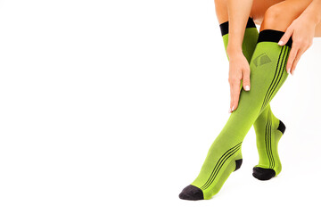 Medical Compression Stockings for varicose veins and venouse therapy. Compression Hosiery.