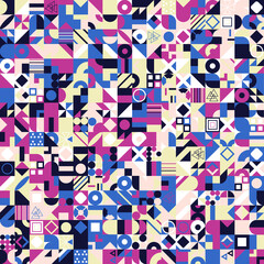 Aufkleber - Colorful mosaic covers design. Minimal geometric pattern background