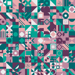 Aufkleber - Decorative ornament of geometric shapes. Colorful geometric pattern background