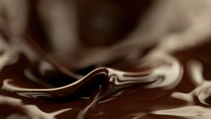 Canvas Print - Detail of splashing melted chocolate.