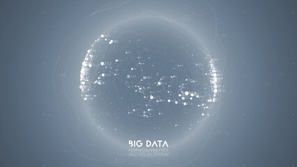 Poster - Big data visualization. Futuristic infographic. Information aesthetic design. Visual data complexity. Complex data threads graphic visualization. Abstract data graph.