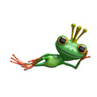 3D Illustration Princess Frog Lying