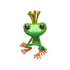 Sticker - 3D Illustration Princess Frog