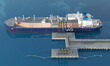 Gas carrier at the Berth. 3d-rendering