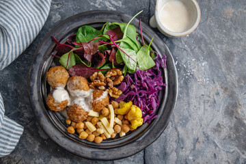 Sticker - Tasty vegan salad with falafel and chickpea