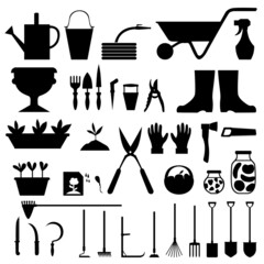 Wall Mural - Garden tools icon set