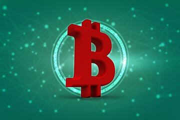 Poster - 3d rendering bitcoin sign concept
