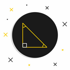 Poster - Line Triangle math icon isolated on white background. Colorful outline concept. Vector