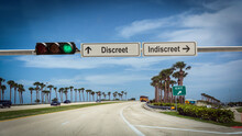 Street Sign Discreet Versus Indiscreet