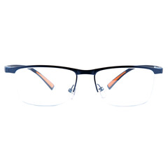 frames of glasses in blue on a white background. Eyeglasses in blue frames.