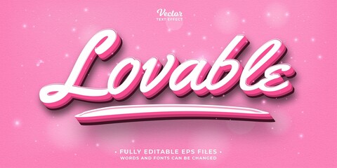 Wall Mural - lovable text effect editable eps cc